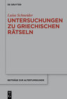 Buchcover Untersuchungen zu antiken griechischen Rätseln