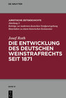 Buchcover Die Entwicklung des deutschen Weinstrafrechts seit 1871