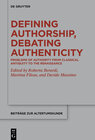 Buchcover Defining Authorship, Debating Authenticity