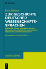 Buchcover Zur Geschichte deutscher Wissenschaftssprachen