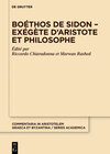 Buchcover Boéthos de Sidon – Exégète d’Aristote et philosophe