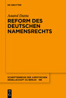 Buchcover Reform des deutschen Namensrechts