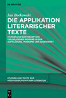 Buchcover Die Applikation literarischer Texte