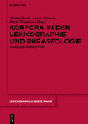 Buchcover Korpora in der Lexikographie und Phraseologie