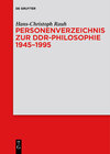 Buchcover Personenverzeichnis zur DDR-Philosophie 1945–1995