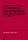 Buchcover Historische Lexikographie des Deutschen