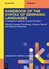 Buchcover Handbook of the Syntax of Germanic Languages