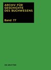 Buchcover Archiv für Geschichte des Buchwesens / 2022