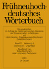 Buchcover Frühneuhochdeutsches Wörterbuch / übersticken – undankbar