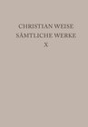 Buchcover Christian Weise: Sämtliche Werke / Lustspiele I