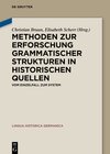 Buchcover Methoden zur Erforschung grammatischer Strukturen in historischen Quellen