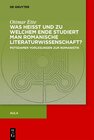 Buchcover Ottmar Ette: Aula / Was heisst und zu welchem Ende studiert man romanische Literaturwissenschaft?