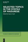 Buchcover Selected Topics in the Syntax of Madurese