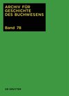 Buchcover Archiv für Geschichte des Buchwesens / 2023