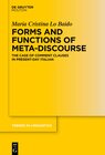 Buchcover Forms and Functions of Meta-Discourse