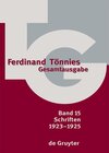Buchcover Ferdinand Tönnies: Gesamtausgabe (TG) / 1923–1925