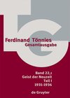 Buchcover Ferdinand Tönnies: Gesamtausgabe (TG) / 1931–1936