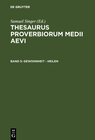 Buchcover Thesaurus proverbiorum medii aevi / Gewohnheit - heilen