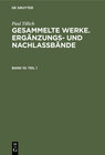 Buchcover Paul Tillich: Gesammelte Werke. Ergänzungs- und Nachlaßbände. Religion,... / Teil 1
