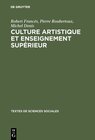 Buchcover Culture artistique et enseignement supérieur