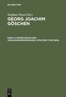 Buchcover Georg Joachim Göschen / Repertorium der Verlagskorrespondenz Göschen (1783–1828)
