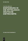 Buchcover Einführung in die mittelhochdeutsche Dietrichepik