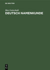 Buchcover Deutsch Namenkunde