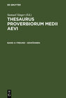 Buchcover Thesaurus proverbiorum medii aevi / Freund - gewöhnen