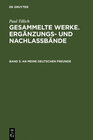 Buchcover Paul Tillich: Gesammelte Werke. Ergänzungs- und Nachlaßbände / An meine deutschen Freunde
