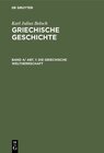 Buchcover Karl Julius Beloch: Griechische Geschichte / Die griechische Weltherrschaft