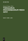 Buchcover Thesaurus proverbiorum medii aevi / Kern - Linie