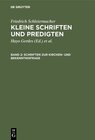 Buchcover Friedrich Schleiermacher: Kleine Schriften und Predigten / Schriften zur Kirchen- und Bekenntnisfrage