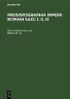 Buchcover Prosopographia Imperii Romani Saec I, II, III. Editio prima / (P - Z)