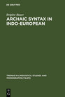Buchcover Archaic Syntax in Indo-European