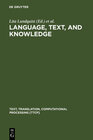 Buchcover Language, Text, and Knowledge