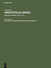 Buchcover Aristoteles: Aristotelis Opera / Librorum deperditorum fragmenta