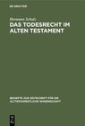 Buchcover Das Todesrecht im Alten Testament