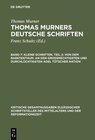 Buchcover Thomas Murner: Thomas Murners deutsche Schriften / Kleine Schriften. Teil 2: Von dem babstenthum. An den Grossmechtigste