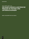 Buchcover Die babylonisch-assyrische Medizin in Texten und Untersuchungen / Keilschrifttexte aus Assur 2