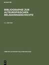 Buchcover Bibliographie zur alteuropäischen Religionsgeschichte / II. 1965–1969