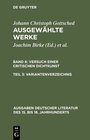 Buchcover Johann Ch. Gottsched: Ausgewählte Werke. Versuch einer Critischen Dichtkunst / Versuch einer Critischen Dichtkunst. Vari