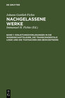 Buchcover Johann Gottlieb Fichte: Nachgelassene Werke / Einleitungsvorlesungen in die Wissenschaftslehre, die transcendentale Logi