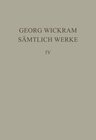 Buchcover Georg Wickram: Sämtliche Werke / Von Guten und Bosen Nachbaurn