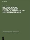 Buchcover Untersuchungen mittelalterlicher Keramik vornehmlich aus Südwestdeutschland