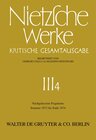 Buchcover Friedrich Nietzsche: Nietzsche Werke. Abteilung 3 / Nachgelassene Fragmente Sommer 1872 - Ende 1874