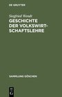 Buchcover Geschichte der Volkswirtschaftslehre