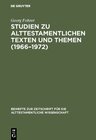 Buchcover Studien zu alttestamentlichen Texten und Themen (1966–1972)