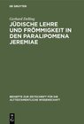 Buchcover Jüdische Lehre und Frömmigkeit in den Paralipomena Jeremiae