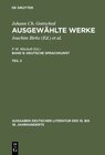 Buchcover Johann Ch. Gottsched: Ausgewählte Werke. Deutsche Sprachkunst / Deutsche Sprachkunst. Zweiter Teil