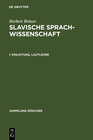 Buchcover Herbert Bräuer: Slavische Sprachwissenschaft / Einleitung, Lautlehre